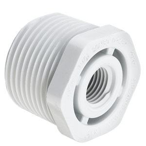 Reducer Bushing, MPT x FPT, Schedule 40, 1-1/4 x 1/2 Size, PVC