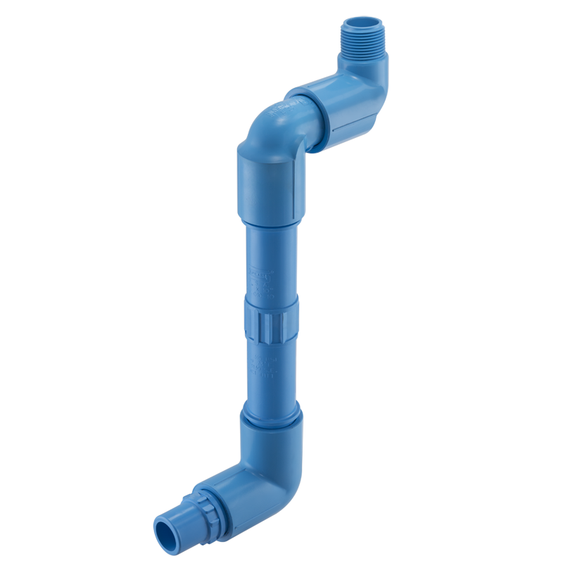 Swing Joint Riser, Spigot x MPT, With 10 Inch Nipple, 1 Size, PVC