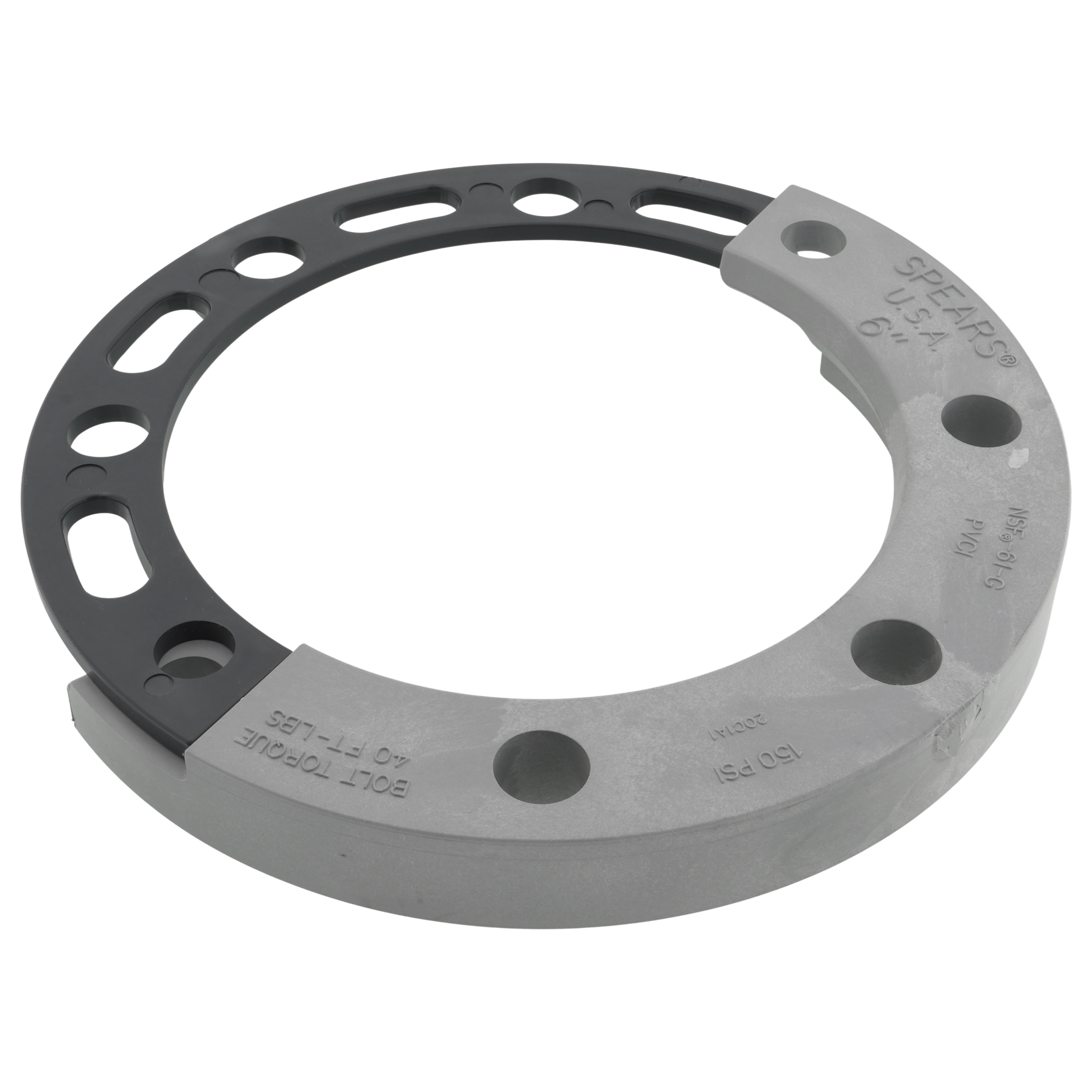 SPEARS VALVES 854-060-1S Flange Replacement Split Rings, 6 Size, PVC | BU7ECV