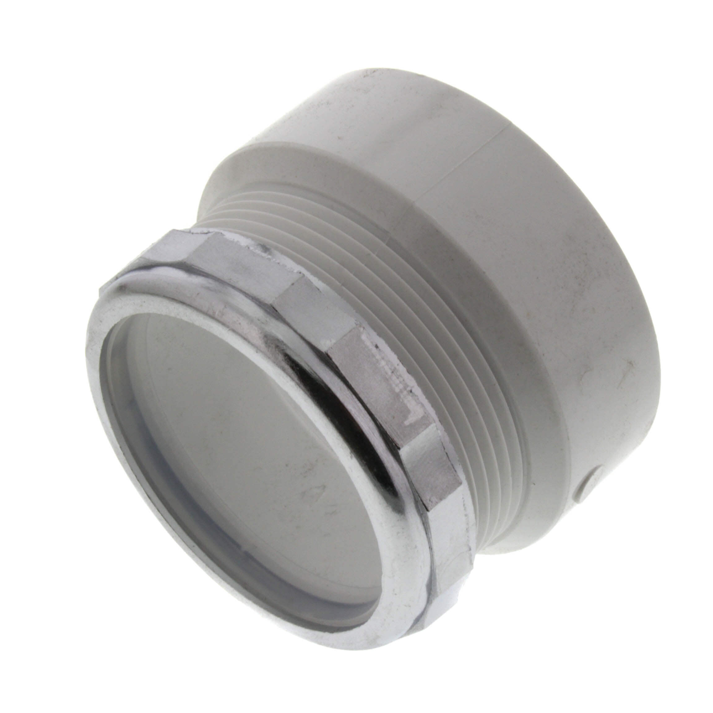 SPEARS VALVES P104X-020 Drain Waste Vent Female Trap Adapter, With Chrome Nut, Hub x Slip, 2 Size, PVC | BU7ZPG