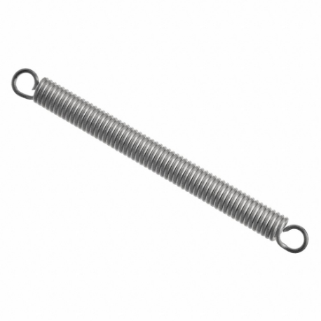 Extension Spring, Stainless Steel, 1 3/4 Inch Overall Length, Passivated, 5 PK