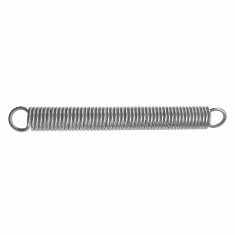Extension Spring, Music Wire, 1 37/100 Inch Overall Length, 0.031 Inch Wire Dia