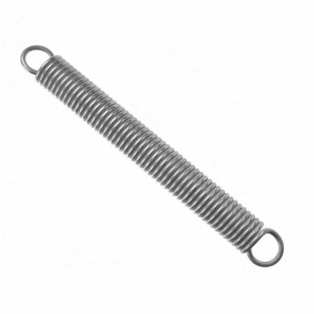 Extension Spring, Metric To Looped End Extension, Music Wire, 48.3 mm Overall Length, 2 PK