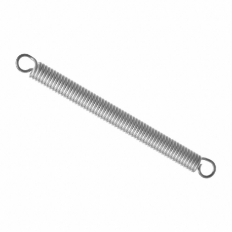 Extension Spring, High Precision, Stainless Steel, 111 mm Overall Length, Plain, 2 PK