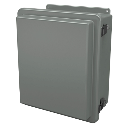 Enclosure, 14 x 12 x 7 Inch Size, Wall Mount, Fiberglass Reinforced Polyester, Gray