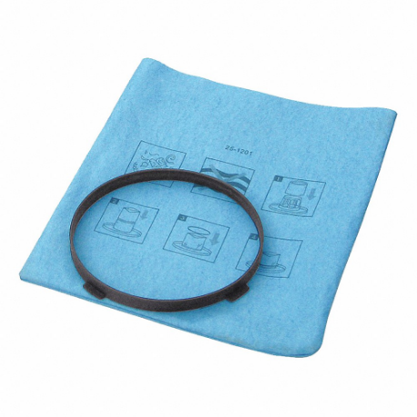 Filtro riutilizzabile in tessuto blu, con anello di serraggio