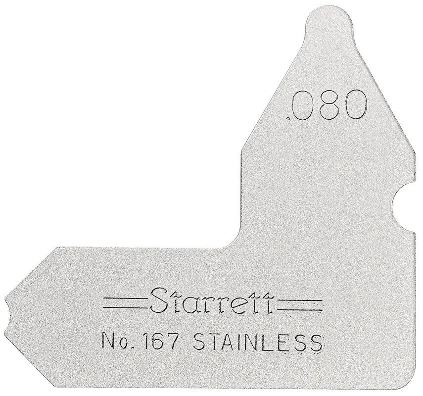 STARRETT 167-080 Radius Gage, 0.80, 1 Leaves | CU6KGP 30A754