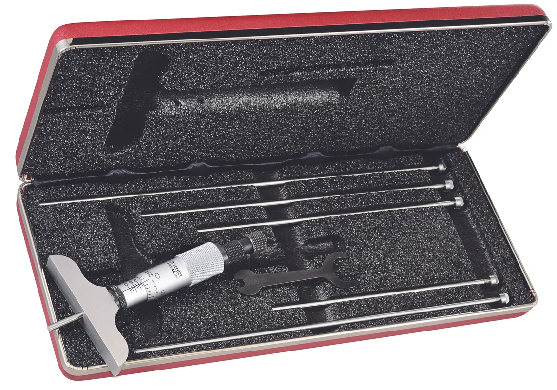STARRETT 440Z-6RL Depth Micrometer, 0 to 6 Inch Range, Padded Case, 6 Rods | AC4GXE 2ZUD1 / 52119
