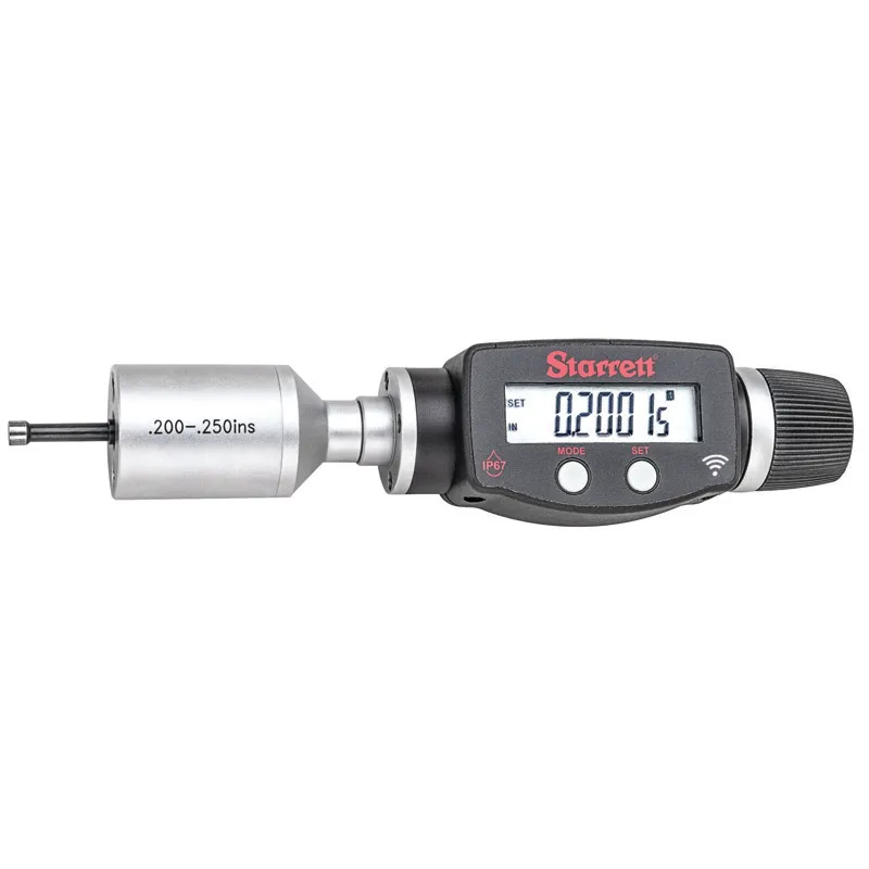 STARRETT 770BXTZ-250 Digital 2-Point Inside Micrometer, 0.2 Inch To 0.25 In/5 mm To 6 mm Range, Ip65 | CU4MZL 53VE38