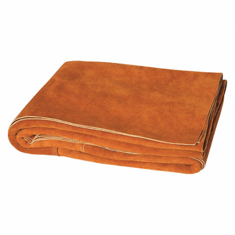 Welding Blanket, Leather, 6 ft Width, 6 ft Length, Orange, 3 oz/sq yd Material Wt
