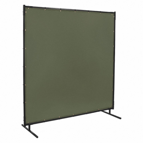 Welding Screen, Cotton Duck, 6 ft Height, 6 ft Width, Olive Green, 3/4 Inch Size Frame