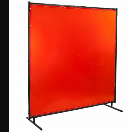 溶接スクリーン、ビニール、高さ8フィート、幅8フィート、オレンジ、3/4インチサイズフレーム、オレンジ