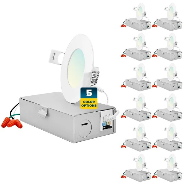 3 Inch Ultra Thin LED Recessed Downlights 5 CCT 2700K-5000K 8W 540LM Dimmable