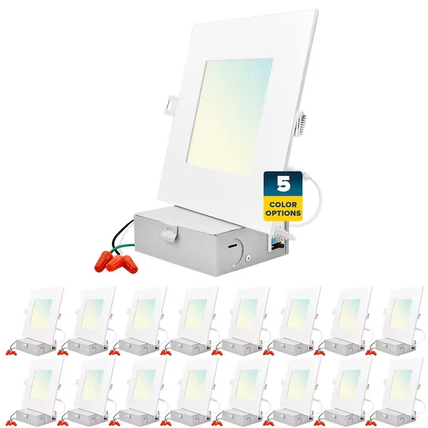 6 Inch Square Ultra Thin LED Recessed Downlights Dimmable