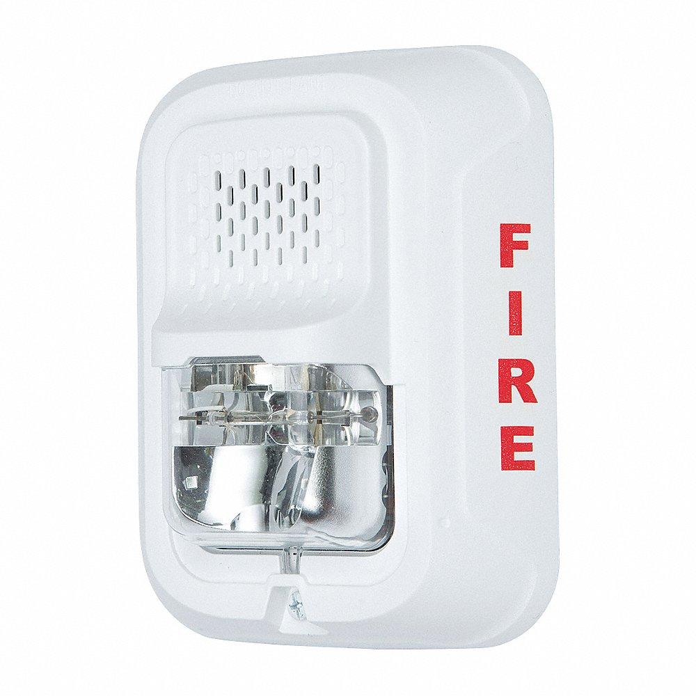 Horn Strobe, Marked Fire, Unfinished, Wall or Ceiling, 3 5/16 Inch Dp, 12/24 VDC