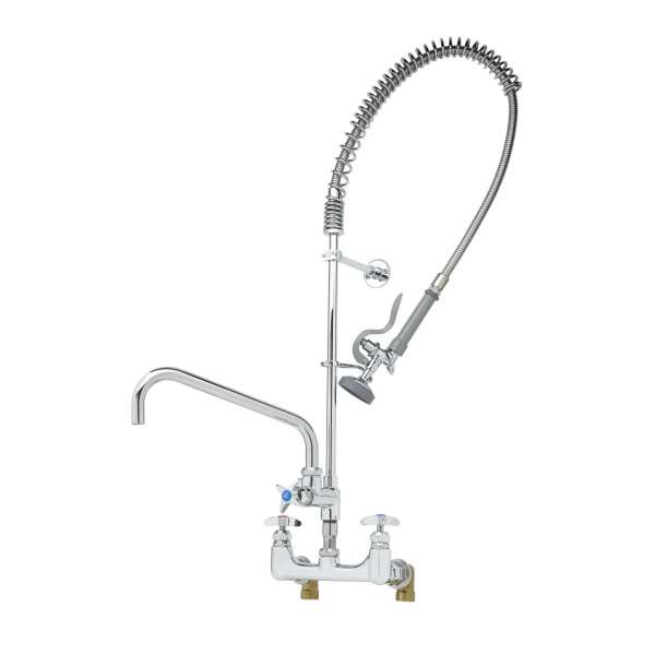 Pre-Rinse Faucet Unit, 8 Inch Wall Mount, Add-On Faucet, Spray Valve