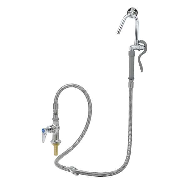 Single Pantry Base Faucet, With Hose And Hook Nozzle, Cerama