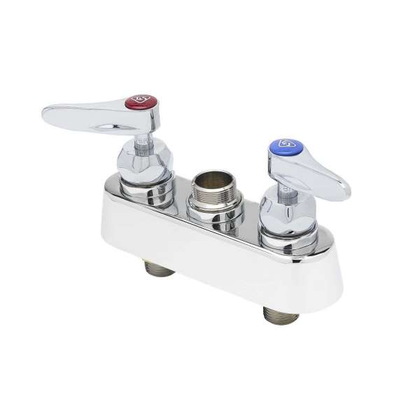 Grifo para mesa de trabajo, montaje para cubierta, 4 pulgadas, sin boquilla, Cerama, manijas de palanca