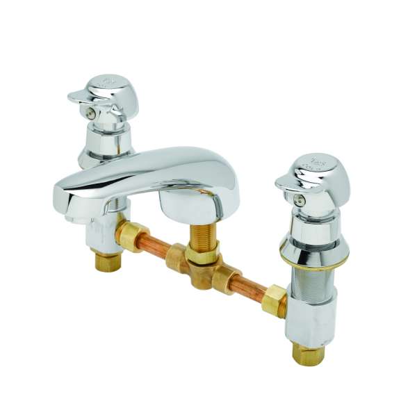 Metering Faucet, Deck Mt., 8 Inch Centers, Cast Spout, With 2.2 GPM Aerator