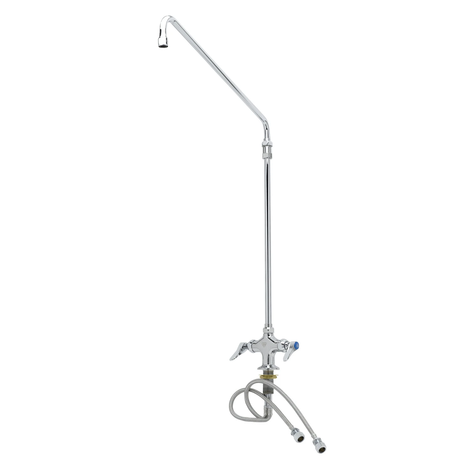 Double Pantry Faucet, Single Hole Base, 18 Inch Elevated Swing Nozzle
