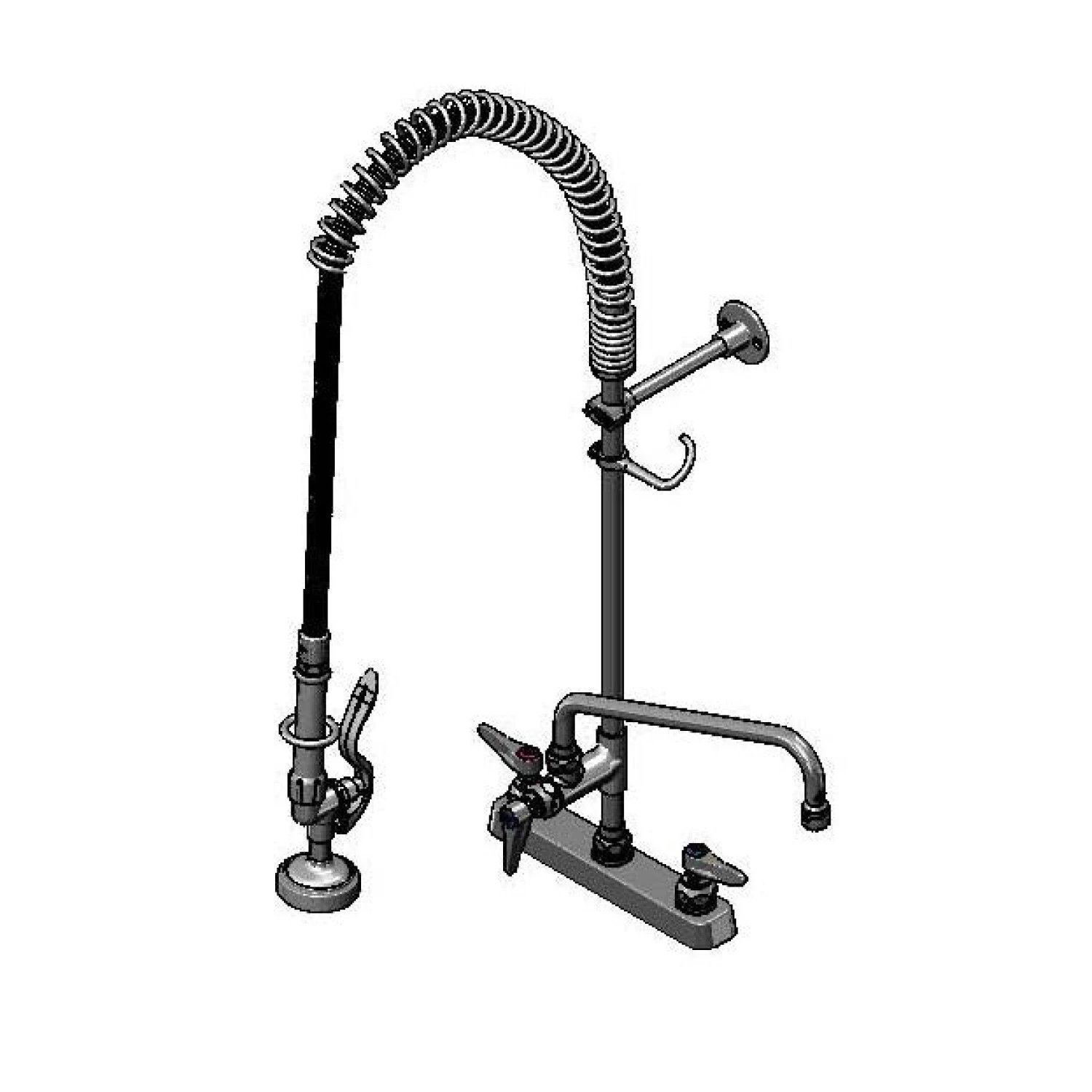 T&S B-5120-12-B-16R Pre-Rinse Faucet Unit, 8 Inch Deck Mount, Eternas, 12 Inch ADF | CE6ACG
