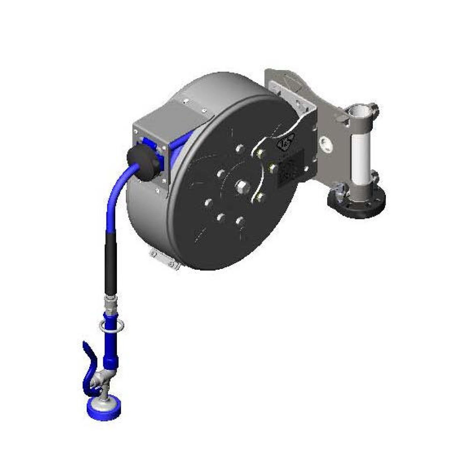 Hose Reel, Coated, 3/8 Inch x 30 Feet, With SS Table Leg Swing Bracket