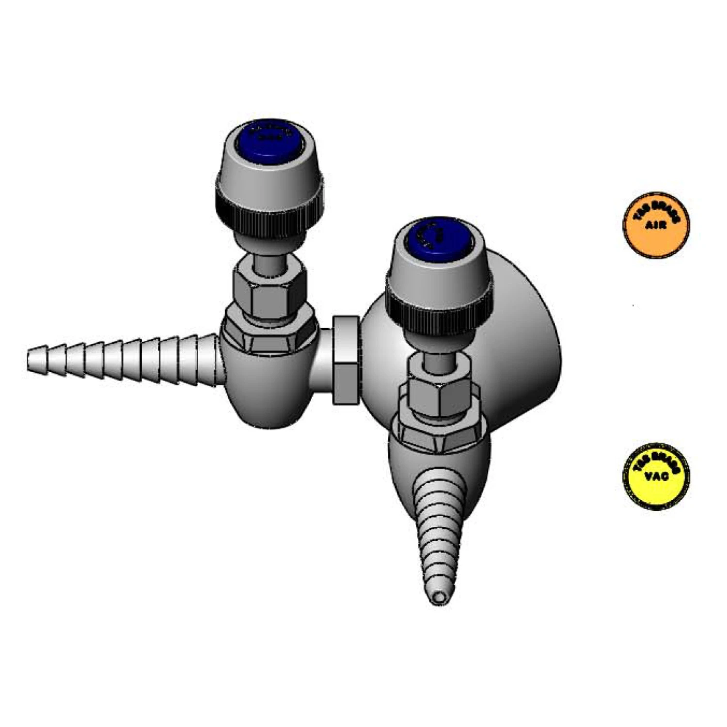 Double Panel Flange, With 2 Needle HoseCocks, 3/8 Inch NPT Female Inlet