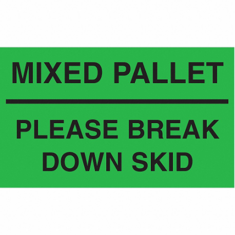 Instructional Handling Label, Mixed Pallet, 5 Inch Label Width, 3 Inch Label Height