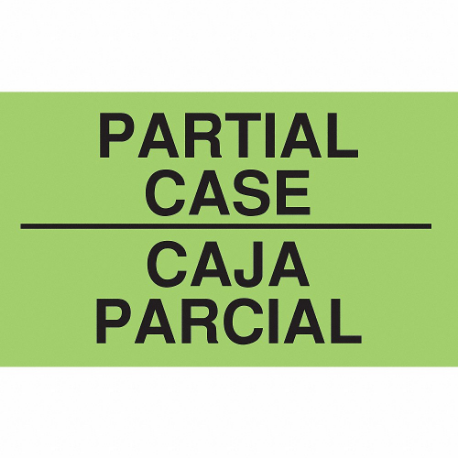 Instructional Handling Label, Partial Case/Caja Parcial, 5 Inch Label Width