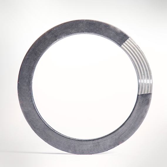 Metal Gasket, 1-1/4 Inch Size, 1/16 Inch Thickness, 300# Class, Corrugated Metal Graphite