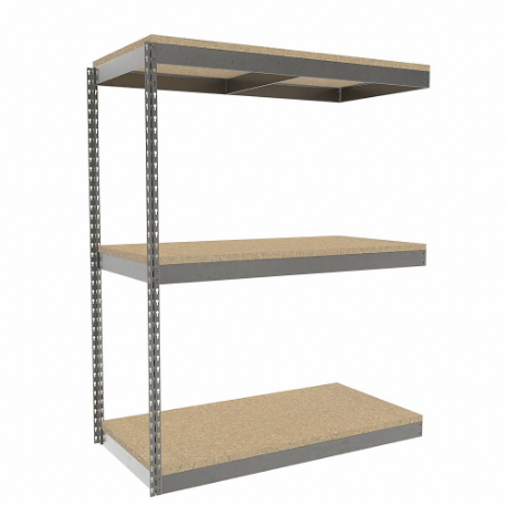 TENNSCO ZLE5-4824A-3D Boltless Shelving, Add-On, Heavy-Duty, 48 Inch x 24 in, 60 Inch Overall Height, 3 Shelves | CU6FVD 36K288