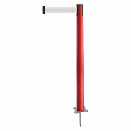 Spike Post, Plastic, Red, 43 Inch Post Height, 2 1/2 Inch Post Dia, Stake, White, Red