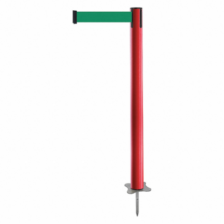 Spike Post, Plastic, Red, 43 Inch Post Height, 2 1/2 Inch Post Dia, Stake, 1 Belts, Green