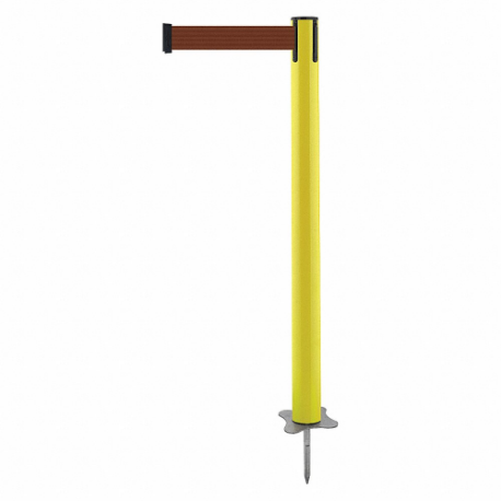 Spike Post, Plastic, Yellow, 43 Inch Post Height, 2 1/2 Inch Post Dia, Stake, Brown