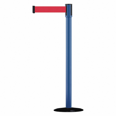 Slimline Post, Steel, Blue, 38 Inch Post Height, 2 Inch Post Dia, 14 Inch Base Dia, Red