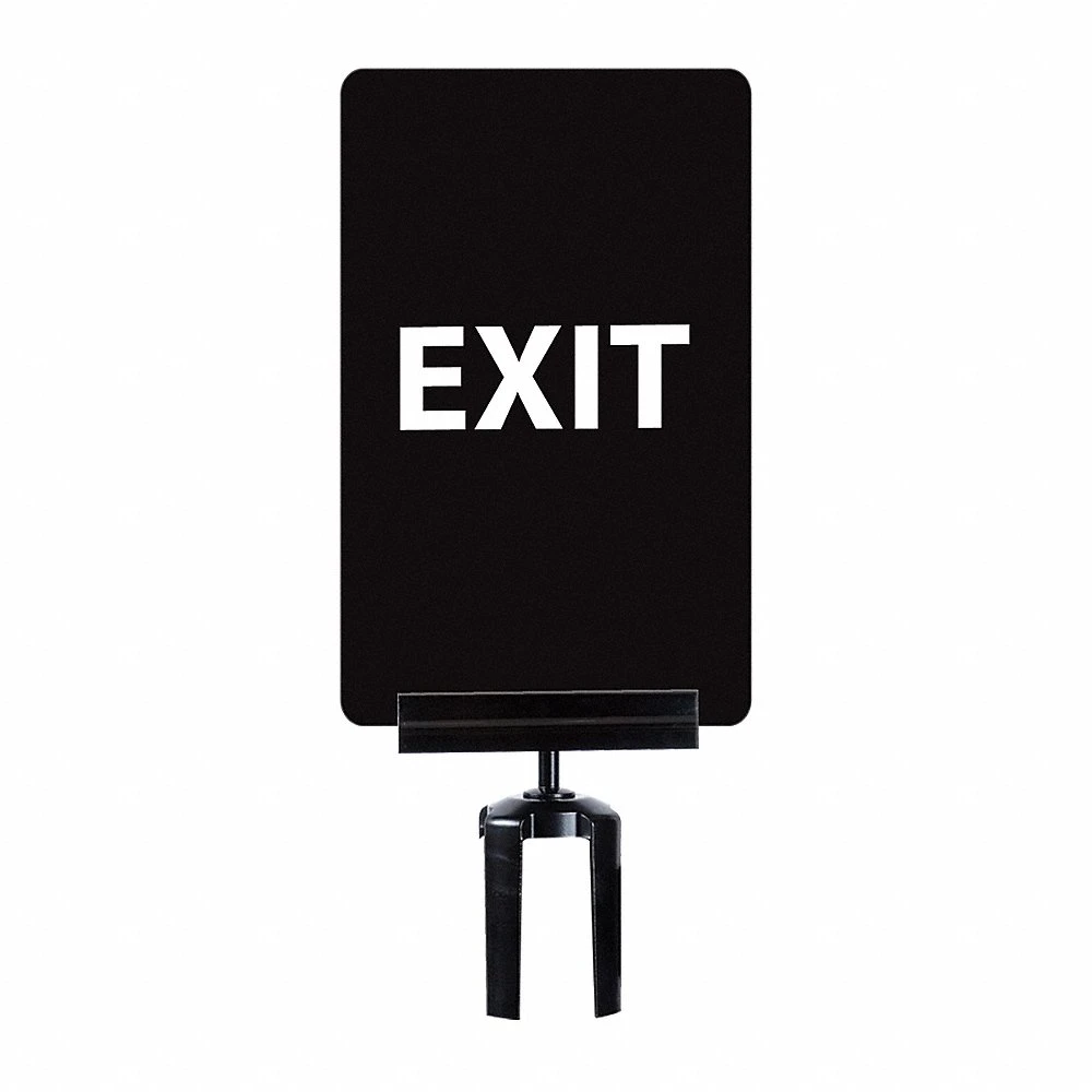 TENSABARRIER SIGN-0711-250-33-V-S03 BRKT-HDSC-33 Vertical Acrylic Sign, Black | CU6GLB 2EUZ7