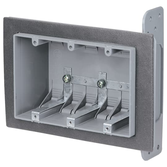 Three-Gang Airtight Device Box, Volume 48 Cubic Inch, 40PK