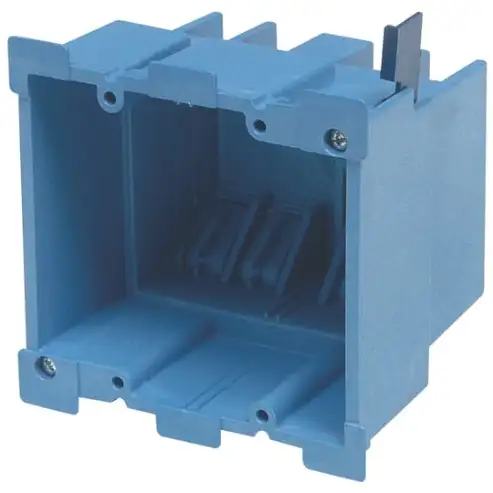 Two Gang Old Work Outlet Box, Volume 34 Cubic Inch, Length 4.30 Inch, 18PK