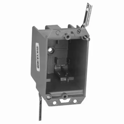 Single Gang Outlet Box, Material Thermoplastic, 100PK