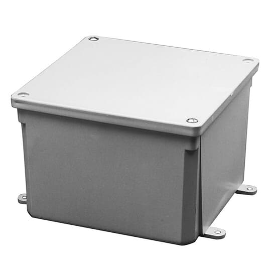 Molded Junction Box, 6 Inch x 6 Inch x 6 Inch, Material Polycarbonate, 8PK