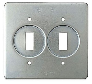 Cubierta de caja de conexiones de dos bandas, 2 interruptores