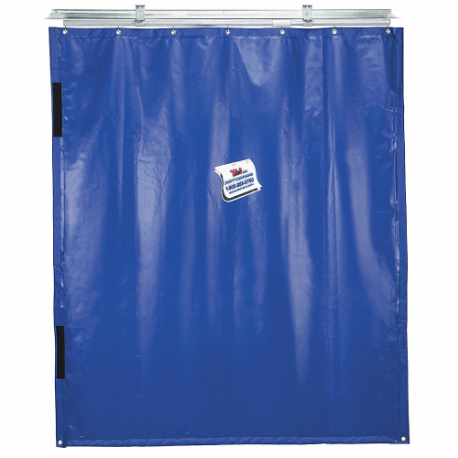 Curtain Wall, 10 Ft Ht, 24 Ft Width, Blue, 1 Panels, 18 Oz PVC Coated Polyester