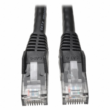 Cable Cat6, sin enganches, moldeado, negro, 25 pies