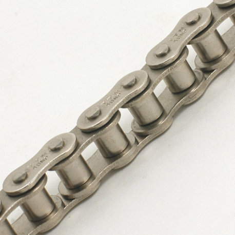 Roller Chain, Single Strand, 1 1/4 Inch Pitch, Steel, 10 ft Length, Riveted Pin