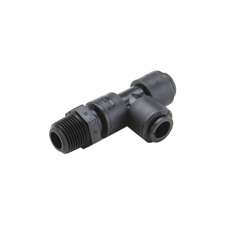 Swivel Run Tee, PVDF, MNPTF x Push-to-Connect x Push-to-Connect