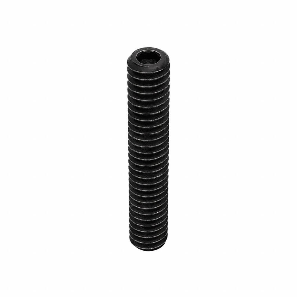 Socket Set Screw, 1/4 In - 20 Thread Size, Blk Oxide, 1 1/2 In Lg., 1/8 In Drive Size, 100 Pk