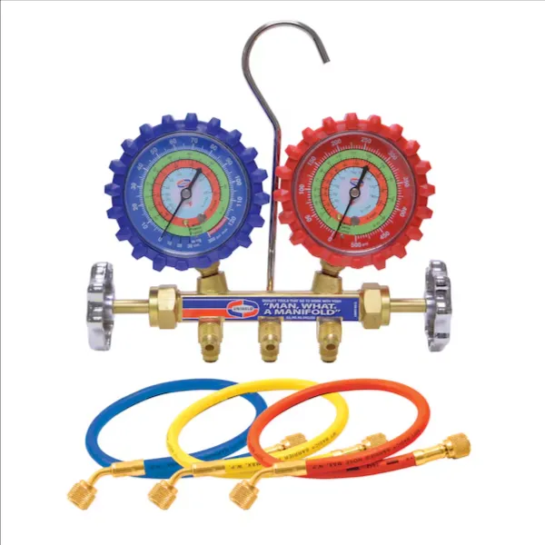 UNIWELD QAL5SM 2 Valve Brass Manifold, 2-1/2 Inch Gauge Size, Hose Set, 5 Feet Length | CD4RMG