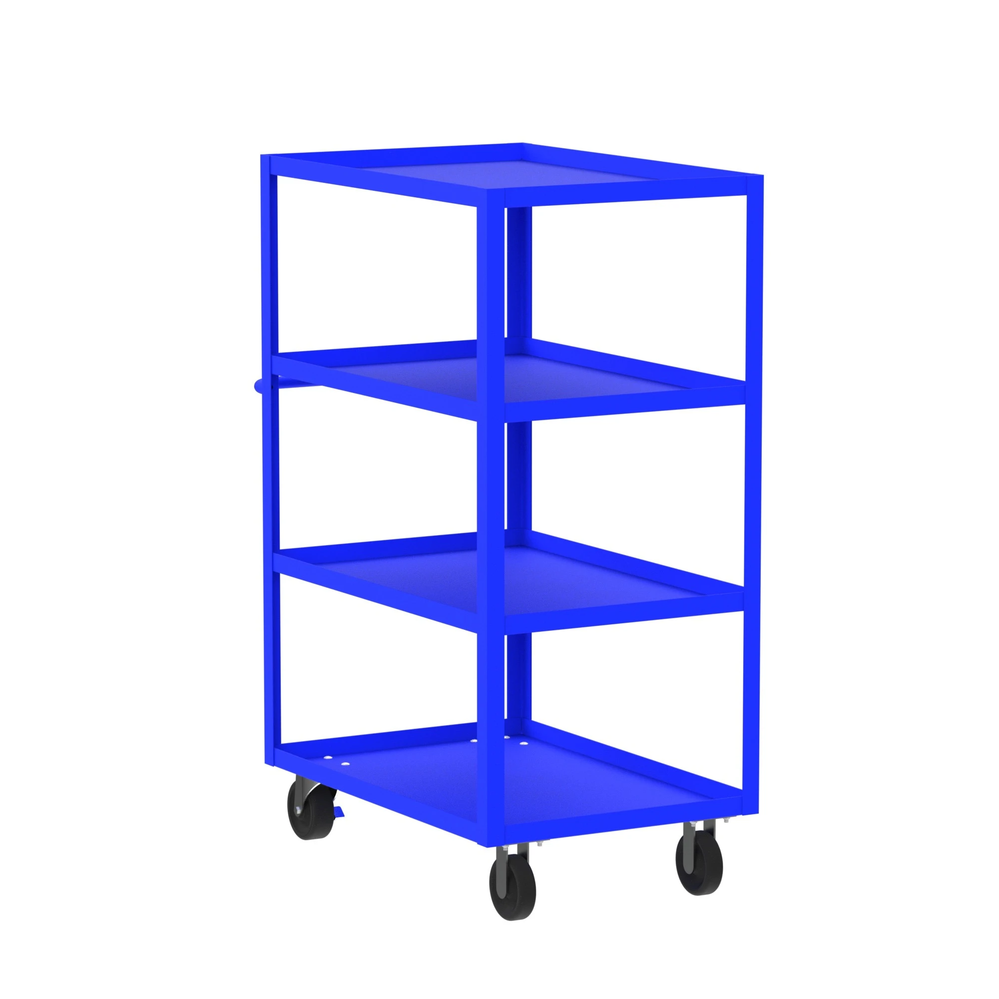 VALLEY CRAFT F89172BUPH 4 Shelf Utility Cart with Lip, 24 x 36 Inch Shelf, Blue, 24 x 41 x 56 Inch Size | CJ6TQM