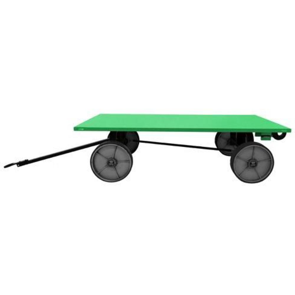 Remolque, plataforma plana de 36 "x 60", molde en la rueda, anillo y pinza, verde