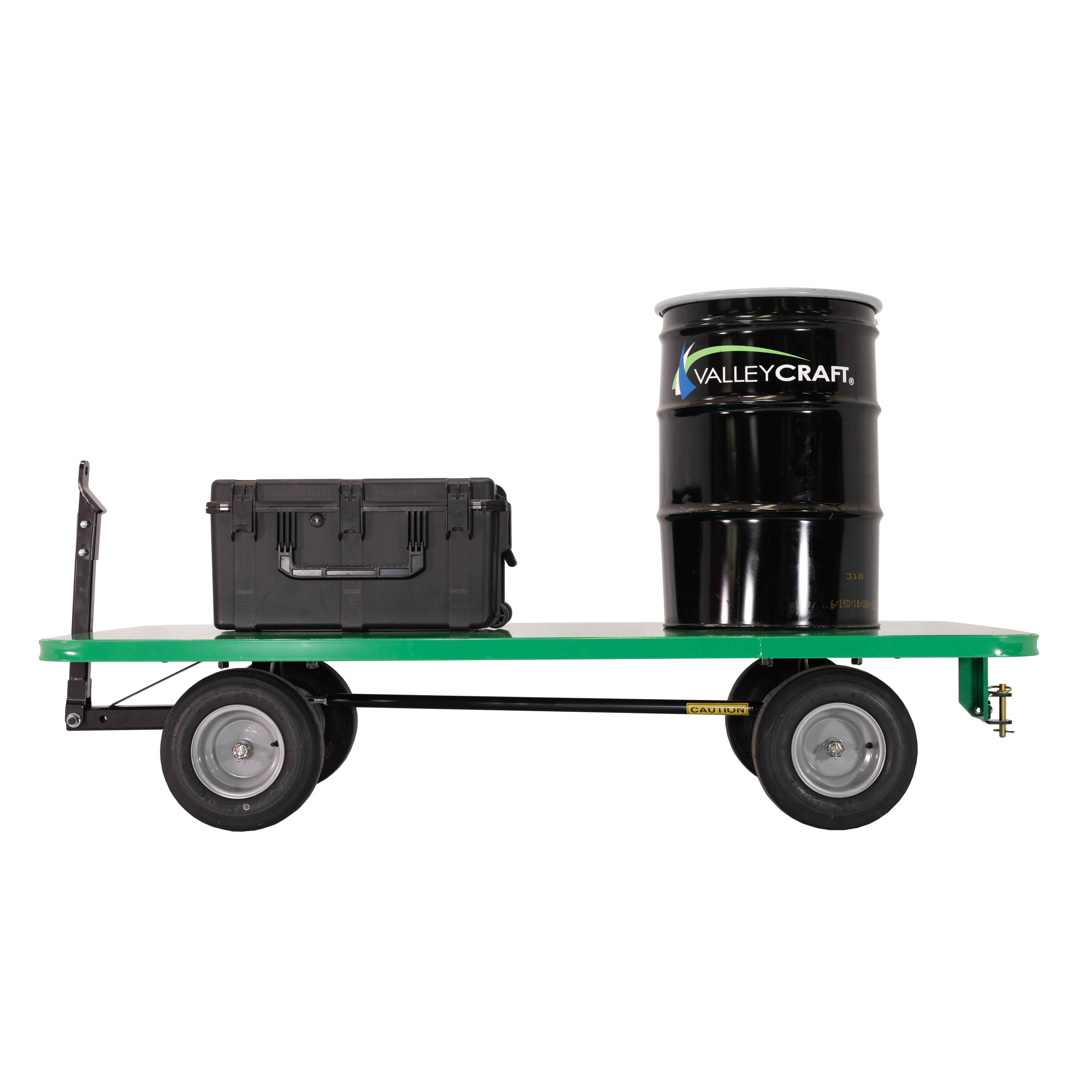VALLEY CRAFT F89321 Trailer, 36" X 60" Flat Deck, Pneumatic Wheel, Pin & Clevis, Green | AJ8GQF